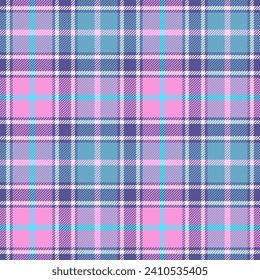 Plaid seamless pattern. Repeating checker fabric for design prints plaids. Repeated check ekose. Checks square line. Vichi cloth. Tartan repeat textile. Scottish madras flannel. Vector illustration