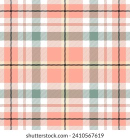 Plaid seamless pattern. Repeating checker fabric for design prints plaids. Repeated check ekose. Checks square line. Vichi cloth. Tartan repeat textile. Scottish madras flannel. Vector illustration