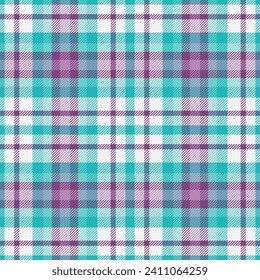 Plaid seamless pattern. Repeating checker fabric for design prints plaids. Repeated check ekose. Checks square line. Vichi cloth. Tartan repeat textile. Scottish madras flannel. Vector illustration