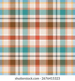 Padrão sem costura xadrez. Tecido de verificador repetitivo para placas de impressão de design. Cheque ekose repetido. Verifica a linha quadrada. Toalha de Vichi. Tartan repete tecido. Escocês madras flannel. Ilustração vetorial