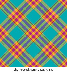Plaid seamless pattern. Stripe fabric texture. Check square background. Tartan vector textile design.
