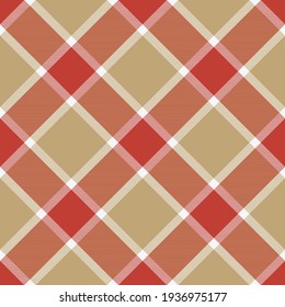 Plaid seamless pattern. Stripe fabric texture. Check square background. Tartan vector textile design.