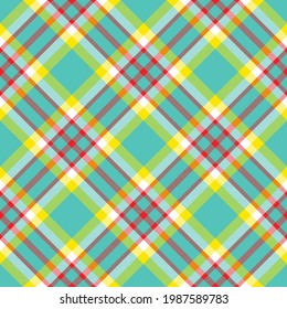 Plaid seamless pattern. Stripe fabric texture. Check square background. Tartan vector textile design.