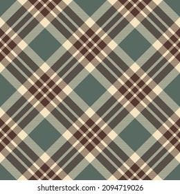 Plaid seamless pattern. Stripe fabric texture. Check square background. Tartan vector textile design.