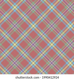 Plaid seamless pattern. Tartan colored classic cage. Fashion checkered background. Abstract texture. Vector graphics printing on fabrics, shirts, textiles and tablecloth.