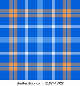 Plaid seamless pattern. Vector background of textile ornament. Seamless vector blue-yellow Tartan pattern for Fabric, textiles, wrapping paper