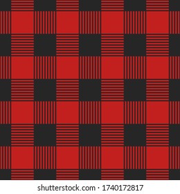 Plaid seamless pattern. Vector illustration. Red textile template.