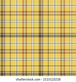Patrón sin fisuras. Amarillo, azul, rojo, fondo gris a cuadros. Textura abstracta en jaula de Tartán. Impresión gráfica vectorial en tela, camisa, textil, cortina y mantel.