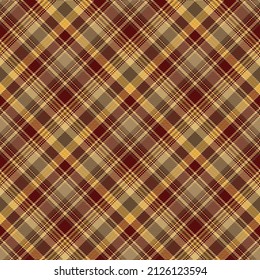 Plaid seamless pattern.  Yellow, red, gray background checkered. Cage abstract fashion textured. Printing on fabric, shirt, textile, curtain and tablecloth. Vector graphic.