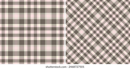 Plaid seamless tartan of background pattern fabric with a check textile vector texture. Set in skin colors. Modern carpet trends.