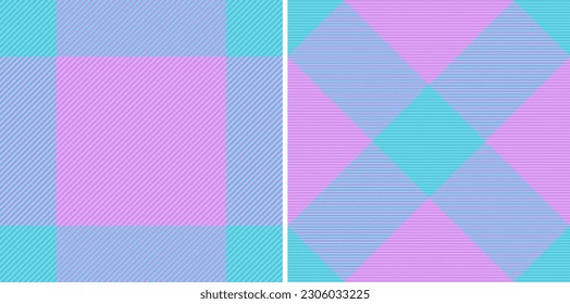 Plaid seamless tartan. Texture background textile. Vector check fabric pattern in set.