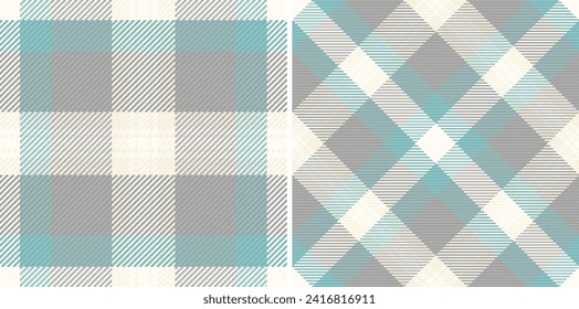 Plaid seamless tartan of texture check background with a fabric textile pattern vector. Set in popular colours. Fashion trends for every season and holiday.