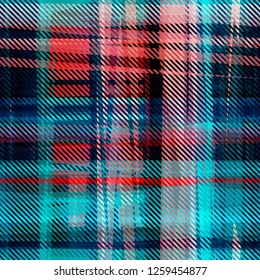 Plaid seamless texture. Red and blue color. Abstract vector background for web page, banners backdrop, fabric, home decor, wrapping