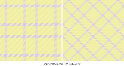 Plaid seamless texture of textile check background with a tartan vector fabric pattern set in pastel colors.