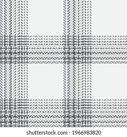 Plaid seamless vector background. Classic pixel texture herringbone. Black and white Scottish fashion pixel cage. Vector graphics printing on fabrics, shirts; textiles and tablecloth.