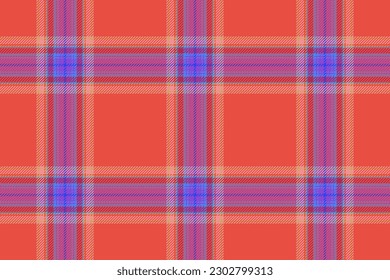 Plaid seamless vector. Background texture textile. Tartan fabric check pattern in red and yellow colors.