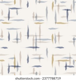 Plaid seamless vector pattern. French farmhouse linen checked texture. Shabby chic hand drawn background. Country kitchen print
