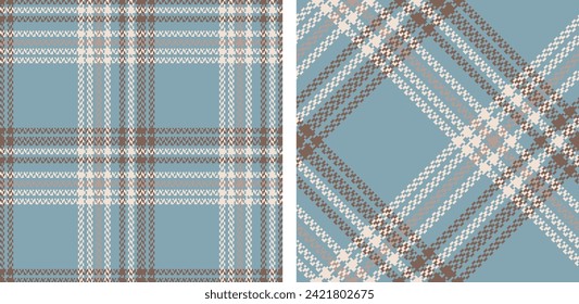 Plaid seamless vector pattern set. Color straight and oblique scottish cage pixel texture. Fashionable checkered wallpaper. Printing on fabric, shirt, textile, curtain and tablecloth. Vector.
