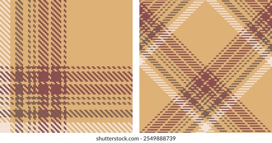 Conjunto de patrón de Vector inconsútil a cuadros. Color recto y oblicua textura de píxel de jaula escocesa. Fondo de pantalla a cuadros de moda. Impresión en tela, camisa, textil, cortina y mantel. Vector.