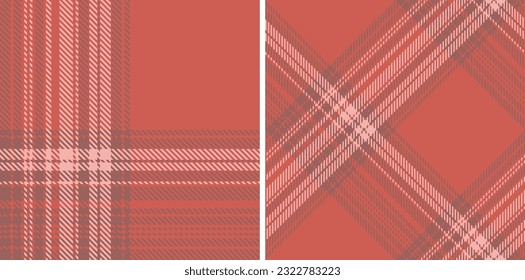 Plaid seamless vector tartan patterns set. Colored straight and oblique scottish cage texture. Fashionable checkered wallpaper. Printing on fabric, shirt, textile, curtain and tablecloth.