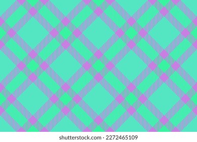 Plaid seamless vector. Texture fabric pattern. Check background tartan textile in turquoise and purple colors.