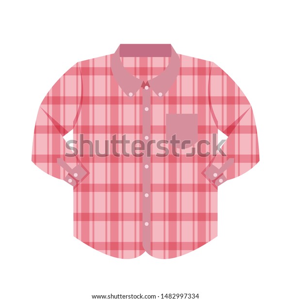 Plaid Shirt Clothes Red Isolated On Stock Vector (Royalty Free ...