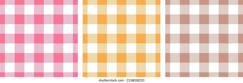 Plaid shirt crossed lines abstract seamless paterns vector set. Plaid tartan flannel fabric print for shirt. Crossed stripes lumberjack wallpaper.