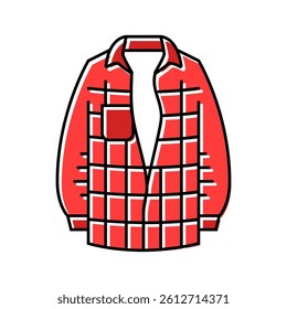 plaid shirt streetwear cloth fashion color icon vector. plaid shirt streetwear cloth fashion sign. isolated symbol illustration