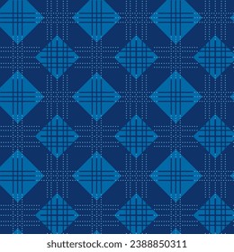 
Plaid with stripes of dots and checkered argyle pattern
