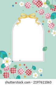 Plaid Sweet Cherry Fruit Frame Background, Cherry Wallpaper, Vintage Cute Social Media, Paper, Nature Poster Flyer Banner 

