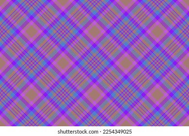 Plaid tartan background. Textile pattern texture. Vector fabric check seamless in pink and blue colors.