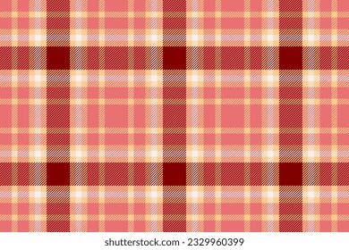 Plaid tartan background of vector textile texture with a pattern seamless fabric check in red and orange colors.