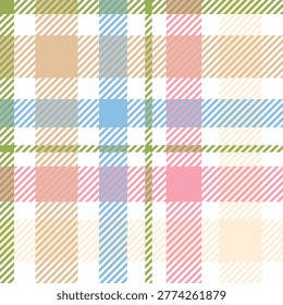 plaid and tartan check seamless pattern, check pattern, textile, fabric, orange, green, pink, blue pastel color, kids, childish, celebration, party, shirt, colorful