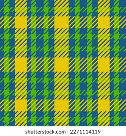 Plaid tartan checkered seamless pattern in blue, green and yellow. For fabric, texture and textile.