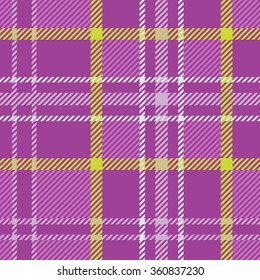 Plaid tartan checkered seamless pattern in bright colors. Vector