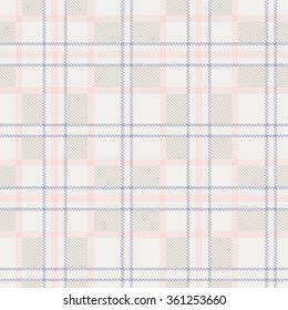 Plaid tartan checkered seamless pattern in pastel shades. Vector