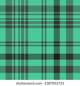 Plaid Tartan Green Black Check Seamless Pattern For Shirt
