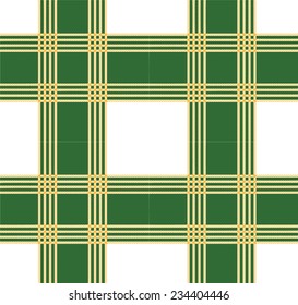 Plaid tartan on green background.Vector pattern.