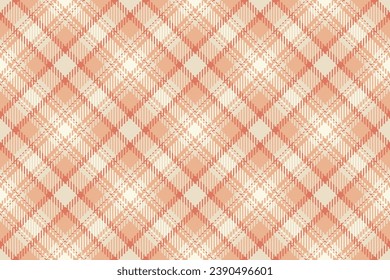 Plaid Tartan Muster von Checks Textur Vektor mit einem Hintergrund Gewebe nahtlos in Orange und hellen Farben.