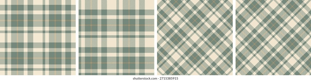 Conjunto de patrón de tartán y cuadros. Fondo de textura de tela a cuadros.