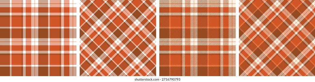 plaid and tartan pattern set.checkered fabric texture background.