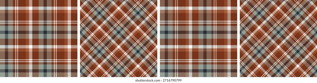 plaid and tartan pattern set.checkered fabric texture background.