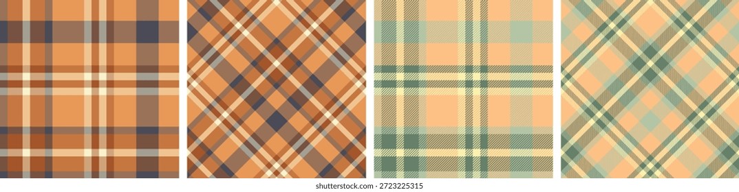 kariertes und Tartan Muster set.karierten Stoff Textur Hintergrund.