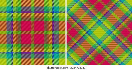 Plaid tartan pattern. Texture seamless fabric. Background vector check textile in set.