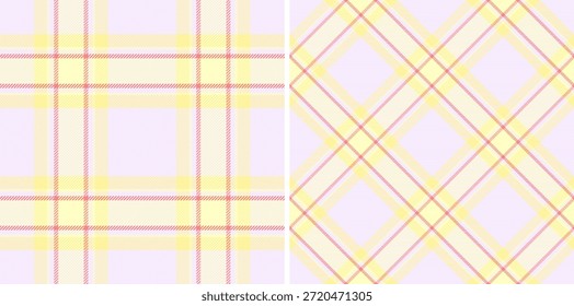 Padrão de tartã xadrez de têxtil sem costura vetorial com um fundo de textura de verificação de tecido. Definido em cores de verão para geometria personalizada em modo multicolorido.