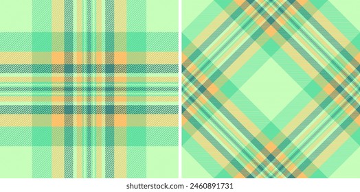 Tartán a cuadros sin costuras de fondo de Vector de tela con un patrón de textura de cuadros textiles en colores de neón.