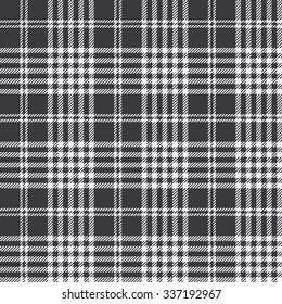 Plaid (tartan) seamless pattern. Black and white color.