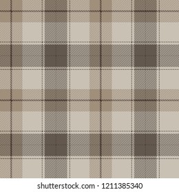 Plaid (tartan) seamless pattern. Brown, khaki and tan. Scottish, lumberjack and hipster fashion style.