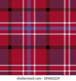 Plaid tartan seamless pattern. Checkered British Scottish fabric. Vector