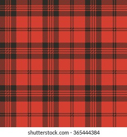 Plaid (tartan) seamless pattern. Red and black color.